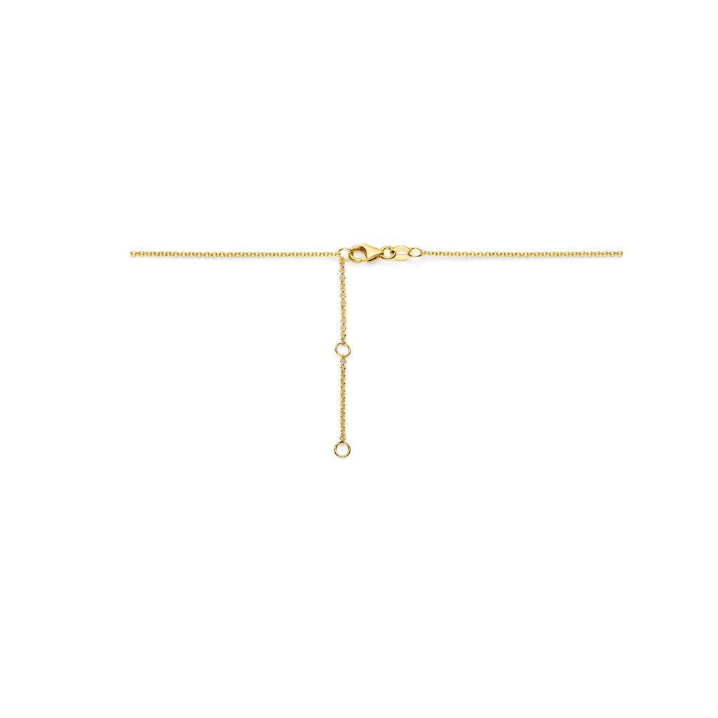 Collier hartjes 41 - 43 - 45 cm 14k bicolor goud geel/wit