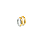 Klapoorringen 2,0 mm vlak 14k bicolor goud geel/wit