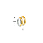 Klapoorringen 2,0 mm vlak 14k bicolor goud geel/wit