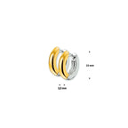 Klapoorringen 3,0 mm bol 14k bicolor goud geel/wit