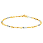 Armband 1,9 mm 19,5 cm 14k bicolor goud geel/wit