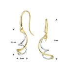 Oorhangers franse haak 14k bicolor goud geel/wit