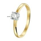 Ring zirkonia 14k bicolor goud geel/wit