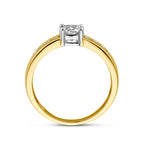 Ring zirkonia 14k bicolor goud geel/wit
