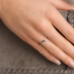 Ring zirkonia 14k bicolor goud geel/wit