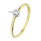 Ring zirkonia 14k bicolor goud geel/wit