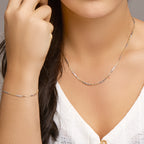 Armband valkenoog 2,1 mm 14k bicolor goud geel/wit