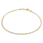 Armband valkenoog 2,1 mm 14k bicolor goud geel/wit