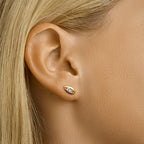 Oorknoppen zirkonia 14k bicolor goud geel/wit