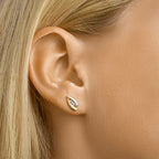 Oorknoppen zirkonia 14k bicolor goud geel/wit