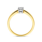 Ring zirkonia 14k bicolor goud geel/wit