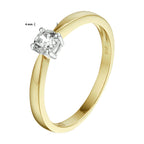 Ring zirkonia 14k bicolor goud geel/wit