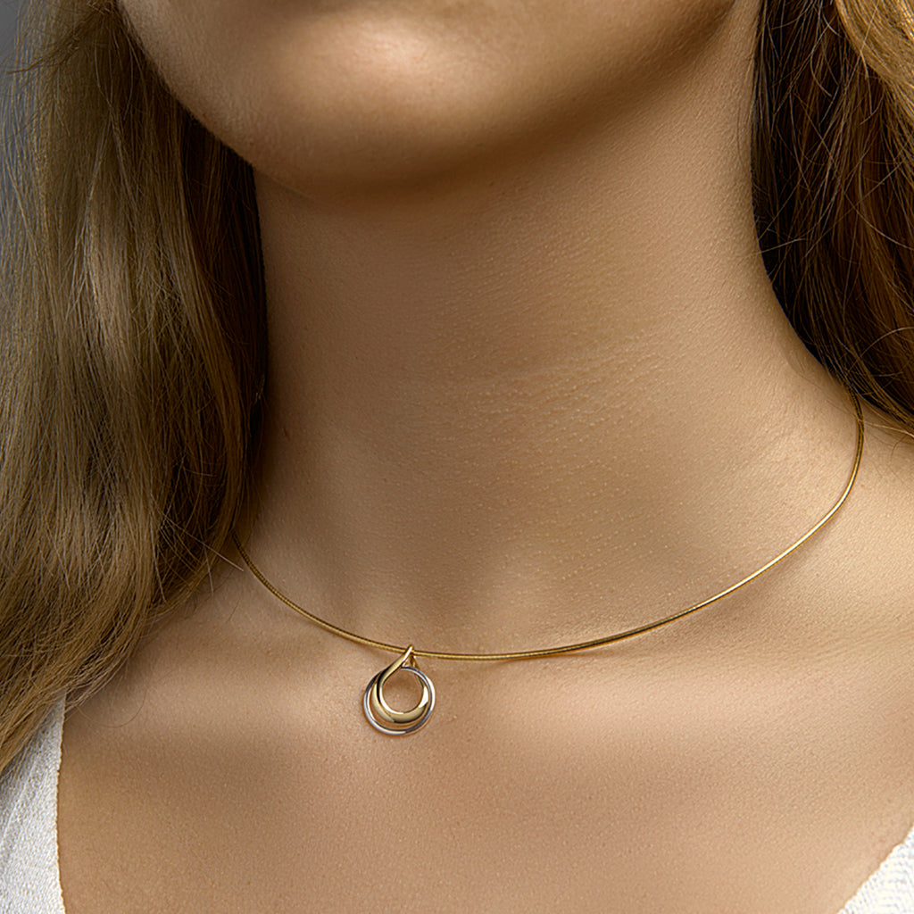 Hanger 14k bicolor goud geel/wit