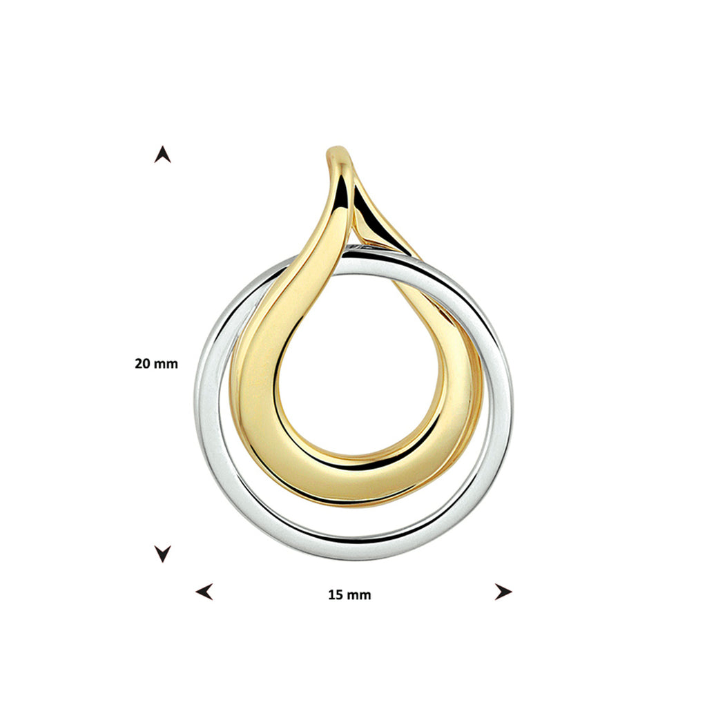 Hanger 14k bicolor goud geel/wit
