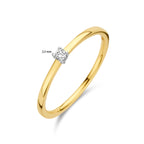 Aanzoeksring diamant 0.05ct h si 14k bicolor goud geel/wit