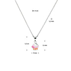 Halskette Cupcake Emaille 36 + 4 cm Silber rhodiniert