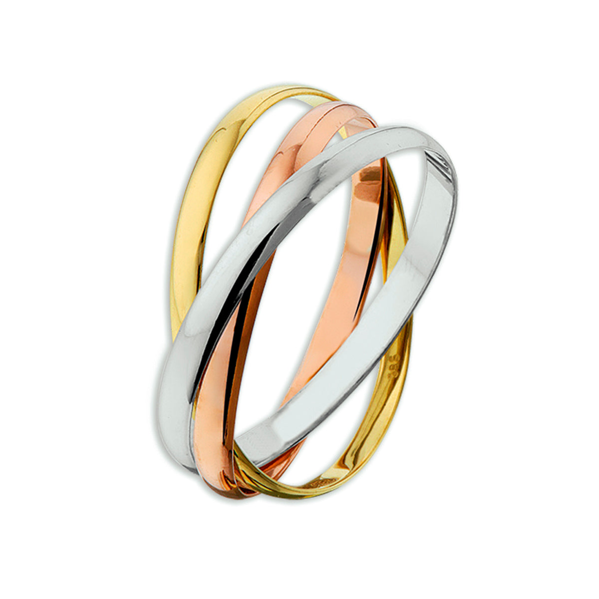 Trinity ringen tricolor 14k tricolor goud