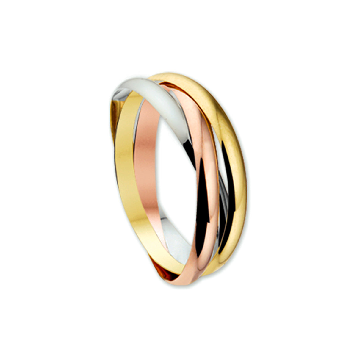 Trinity ringen tricolor 14k tricolor goud