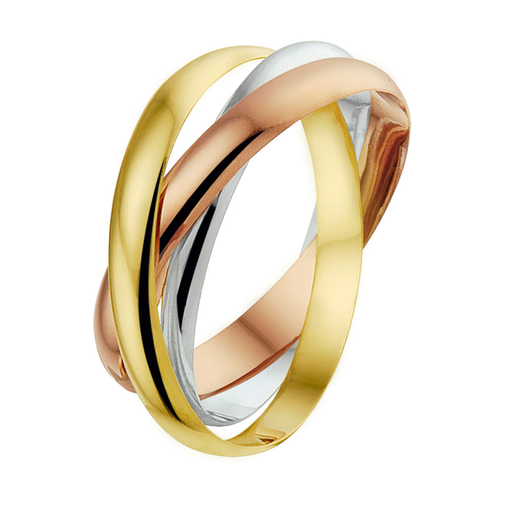 Trinity ringen tricolor 14k tricolor goud