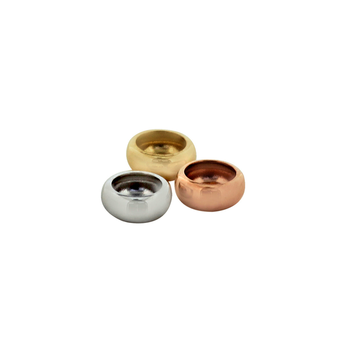 Tricolor hanger ringetjes 14k tricolor goud