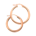 Oorringen ronde buis 14k roségoud