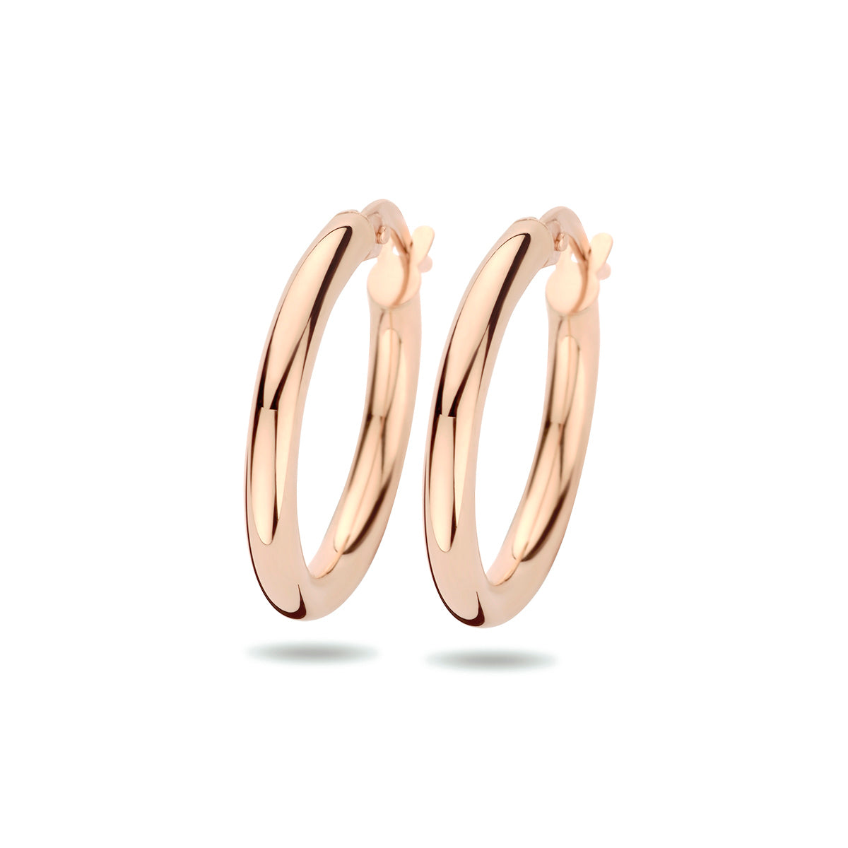 Oorringen 2,5 mm ronde buis 14k roségoud