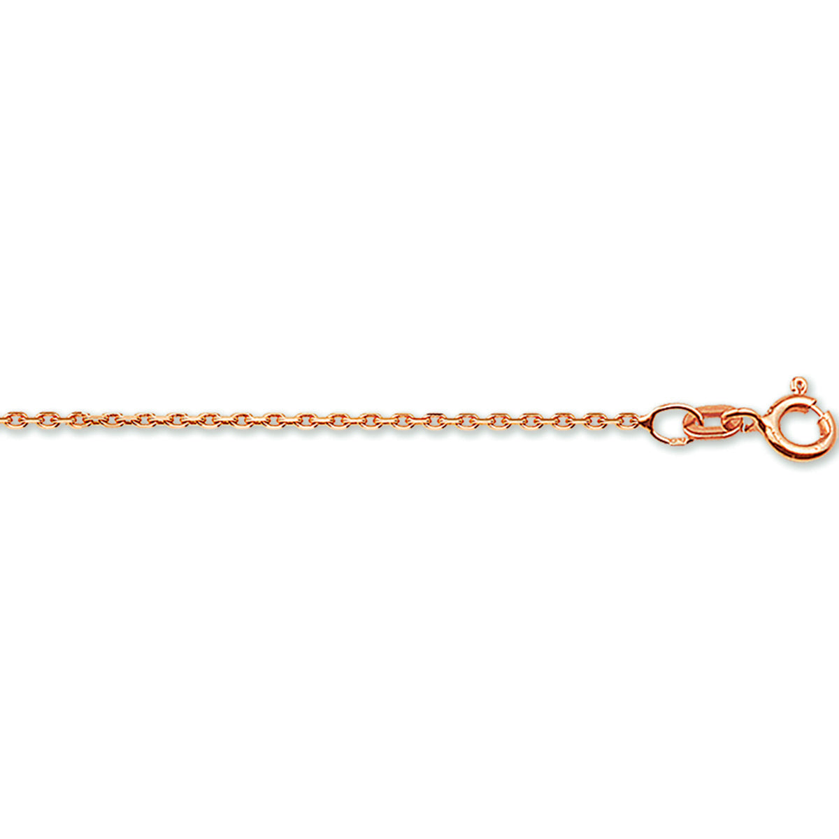 Collier anker gediamanteerd 1,3 mm 14k roségoud