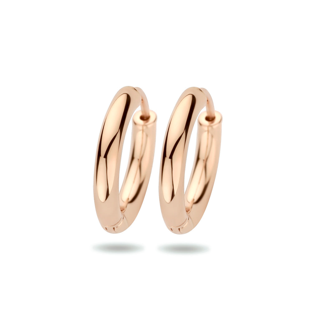 Oorringen 2,5 mm ronde buis 14k roségoud