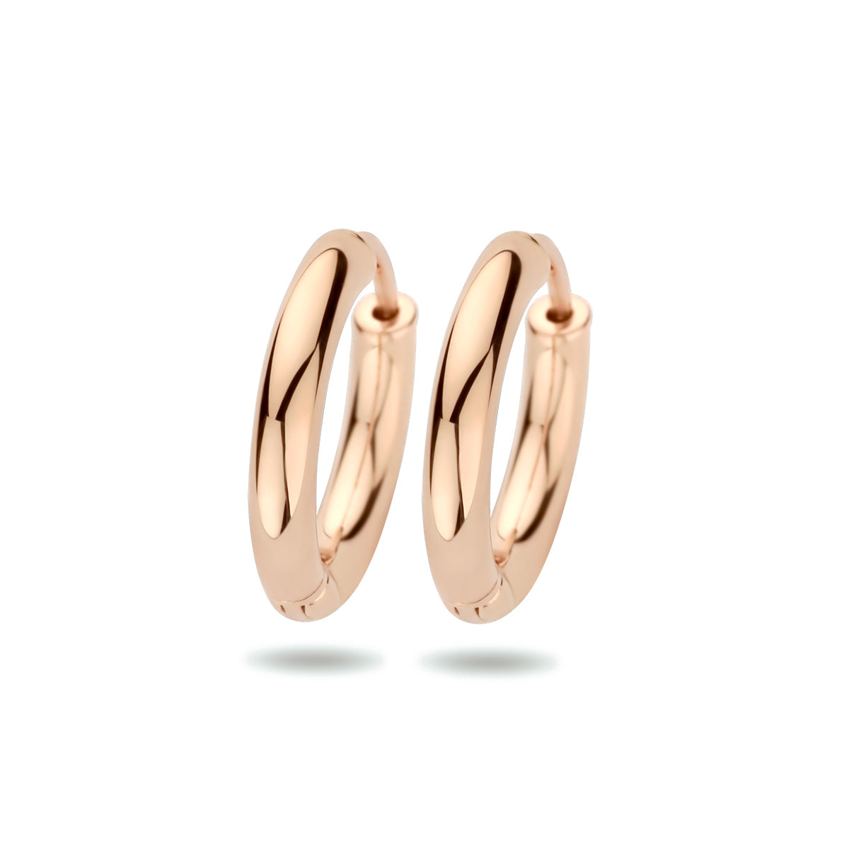 Oorringen 2,5 mm ronde buis 14k roségoud