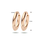 Oorringen 2,5 mm ronde buis 14k roségoud
