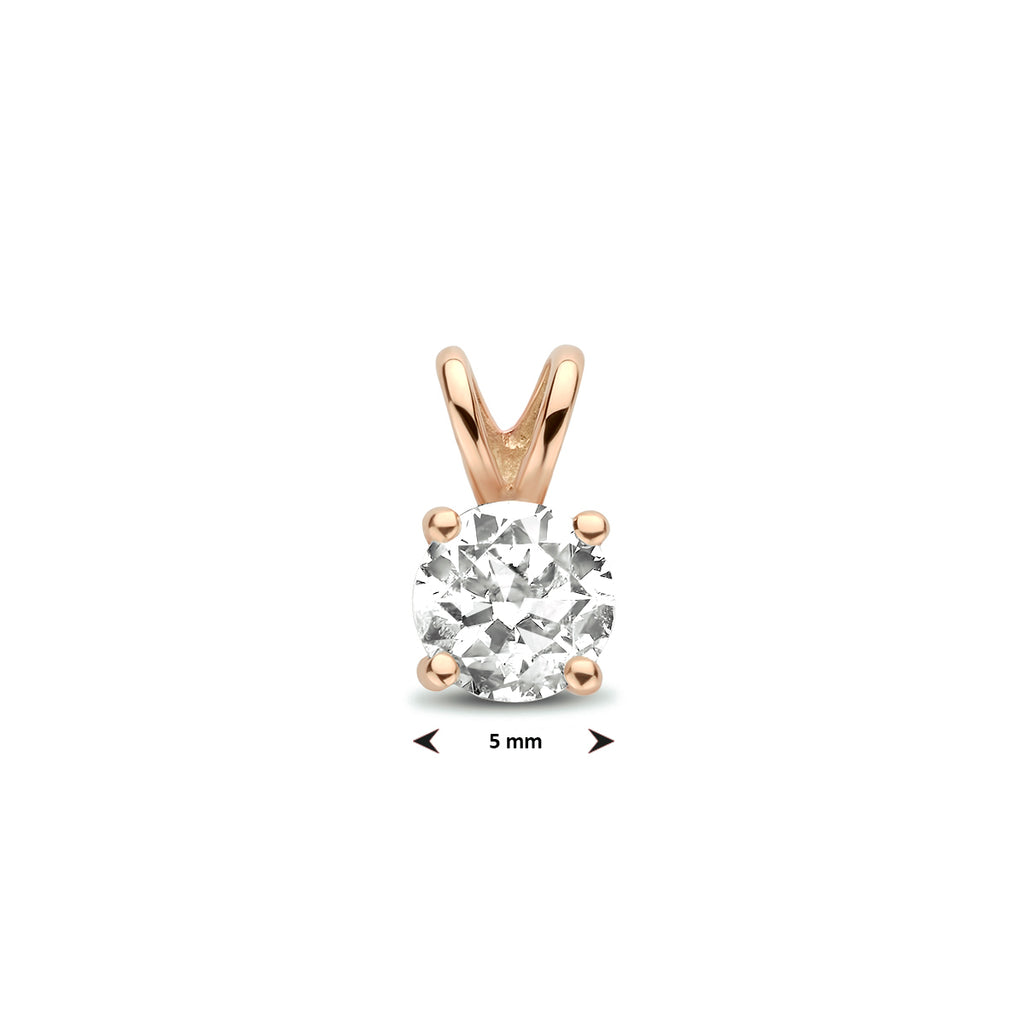 Hanger zirkonia 14k roségoud