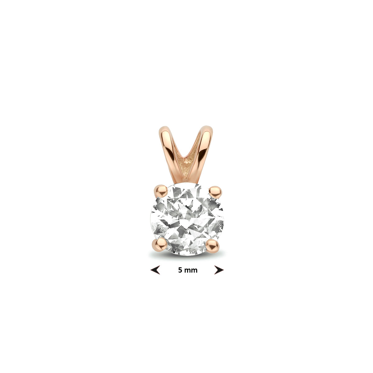Hanger zirkonia 14k roségoud