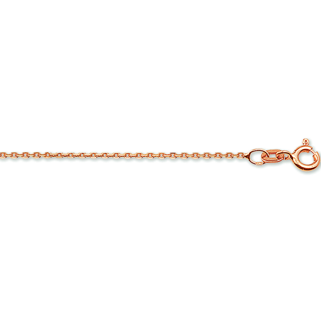 Collier anker gediamanteerd 1,1 mm 14k roségoud