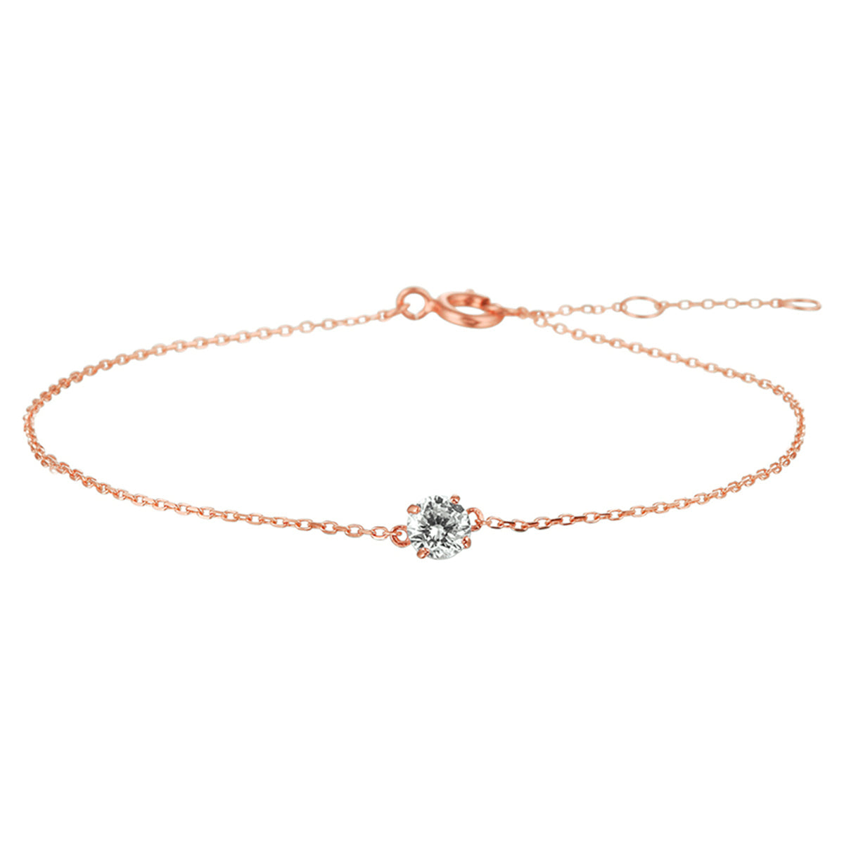 Armband zirkonia 16,5 - 17,5 - 18,5 cm 14k roségoud