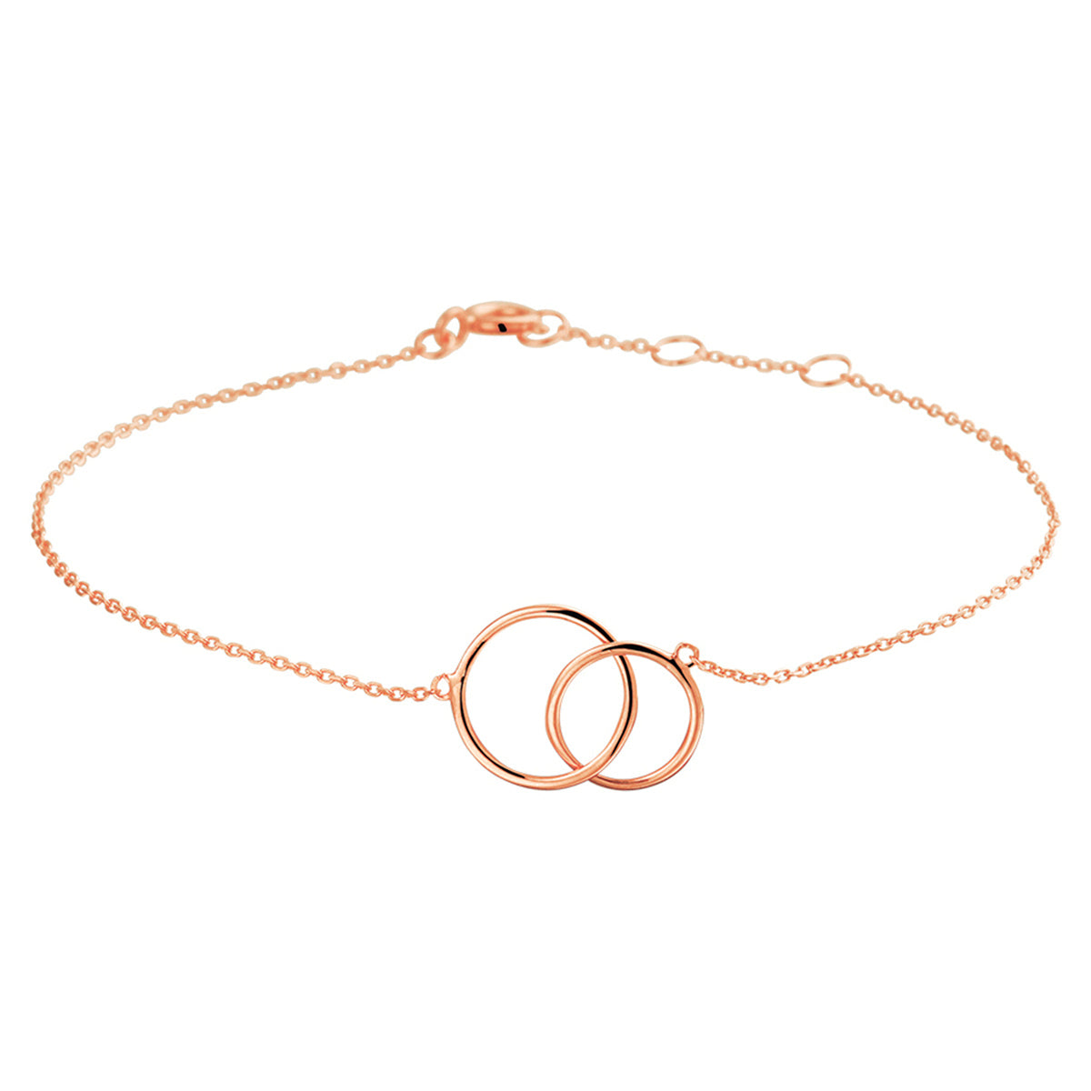 Armband rondjes 16,5 - 18,5 cm 14k roségoud
