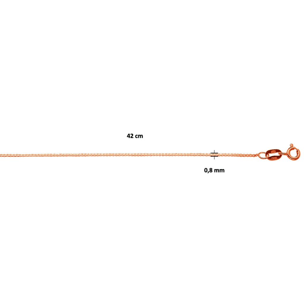 Collier venetiaans 0,8 mm 14k roségoud