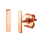 Oorknoppen balkje 14k roségoud