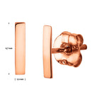 Oorknoppen balkje 14k roségoud