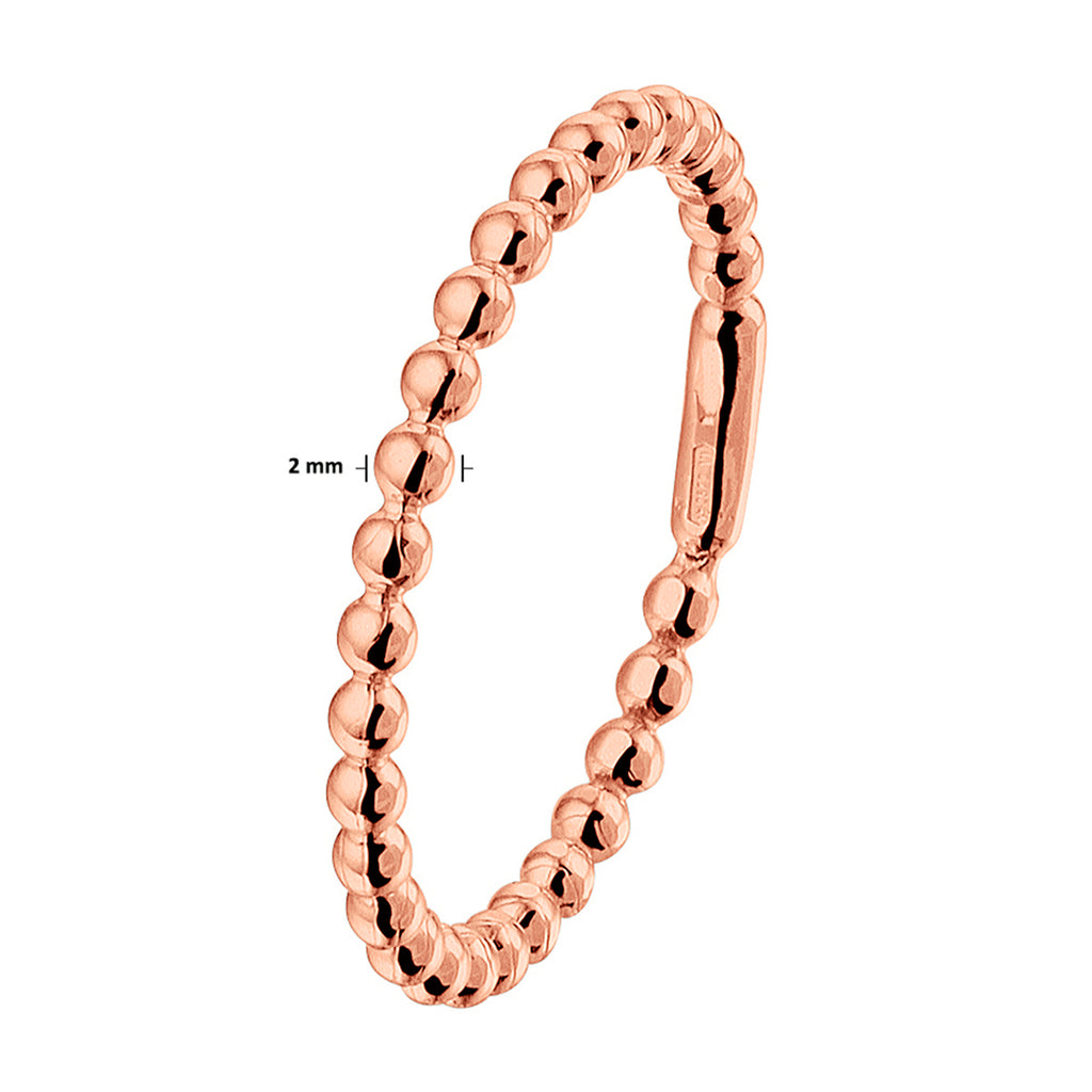 Aanschuifring bolletjes 14k roségoud