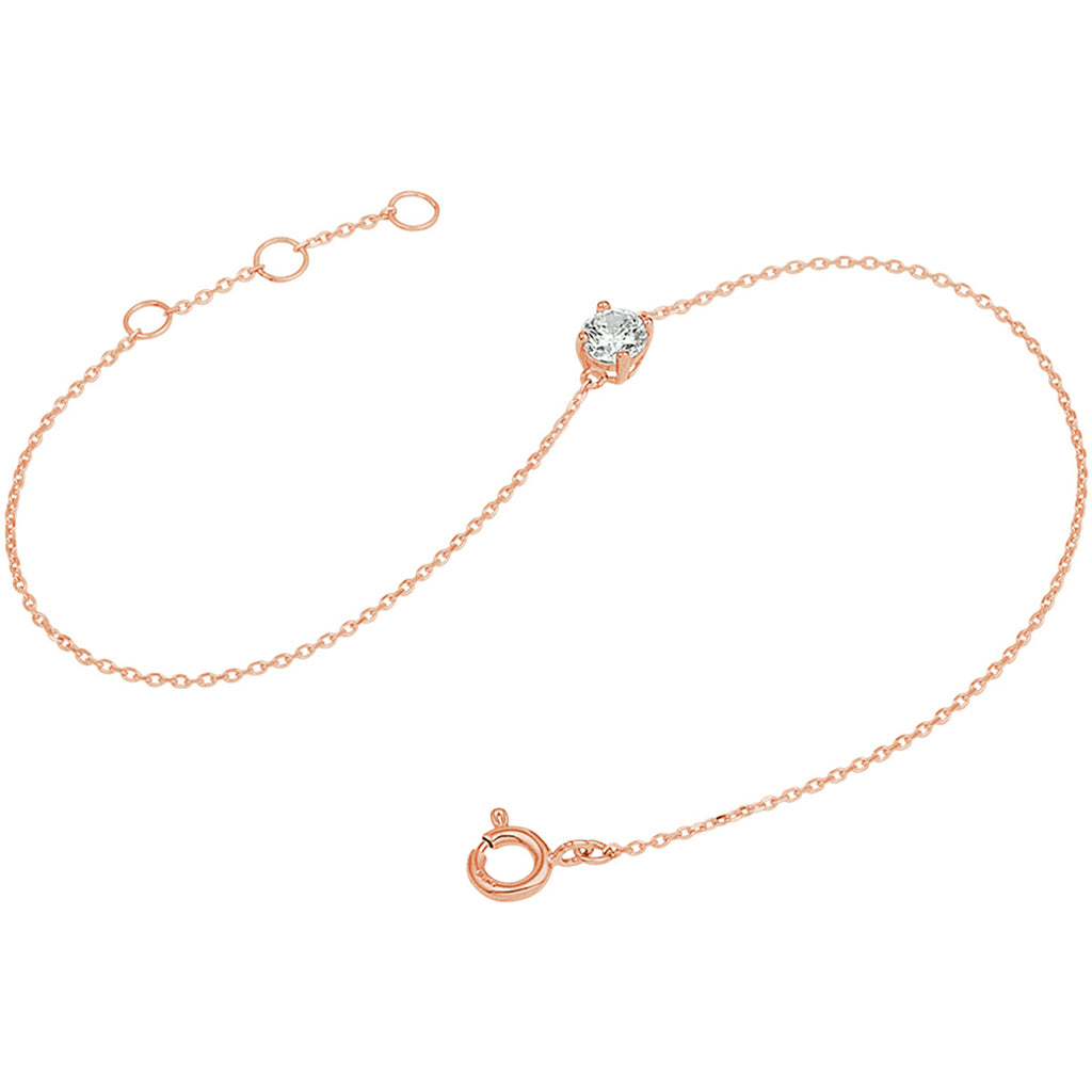 Armband zirkonia 16,5 - 17,5 - 18,5 cm 14k roségoud