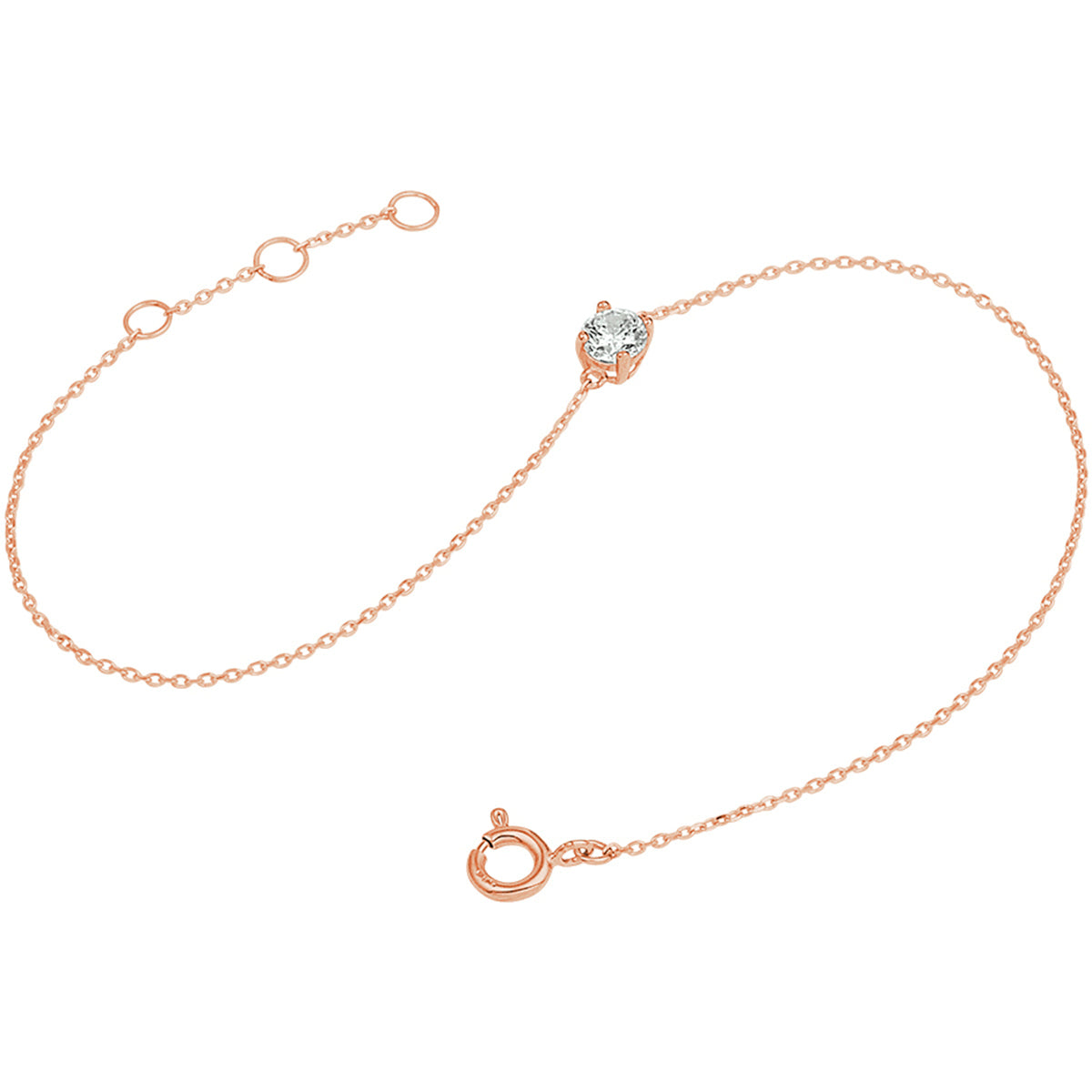 Armband zirkonia 16,5 - 17,5 - 18,5 cm 14k roségoud