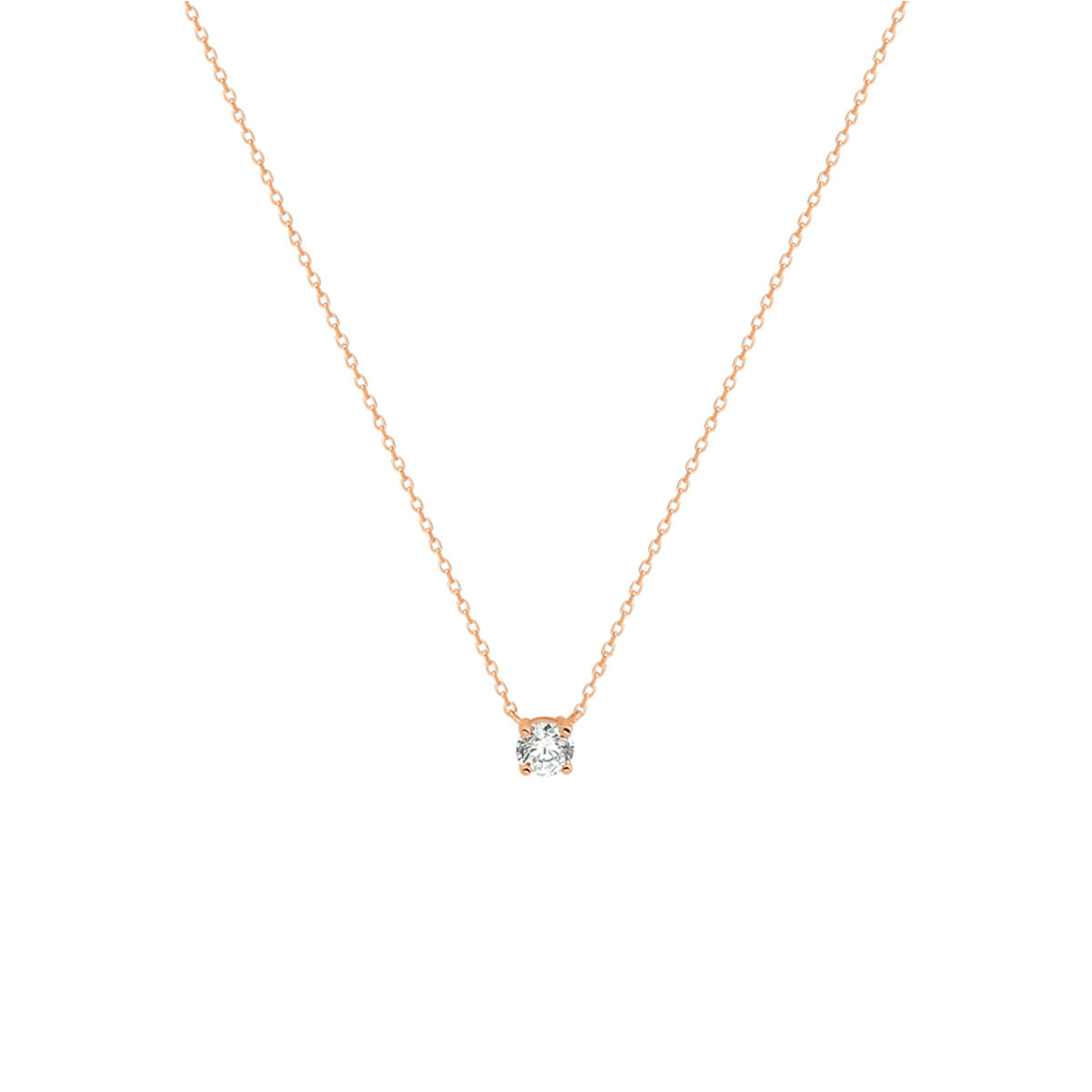 Collier zirkonia 40 - 42 - 44 cm 14k roségoud