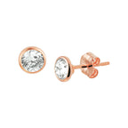 Oorknoppen zirkonia 14k roségoud