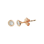 Oorknoppen zirkonia 14k roségoud