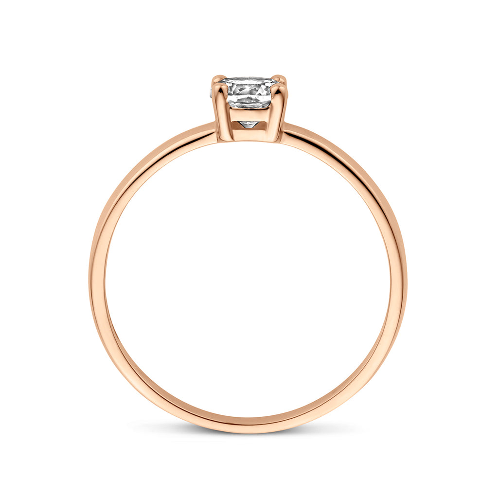 Ring zirkonia 14k roségoud