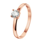 Ring zirkonia 14k roségoud