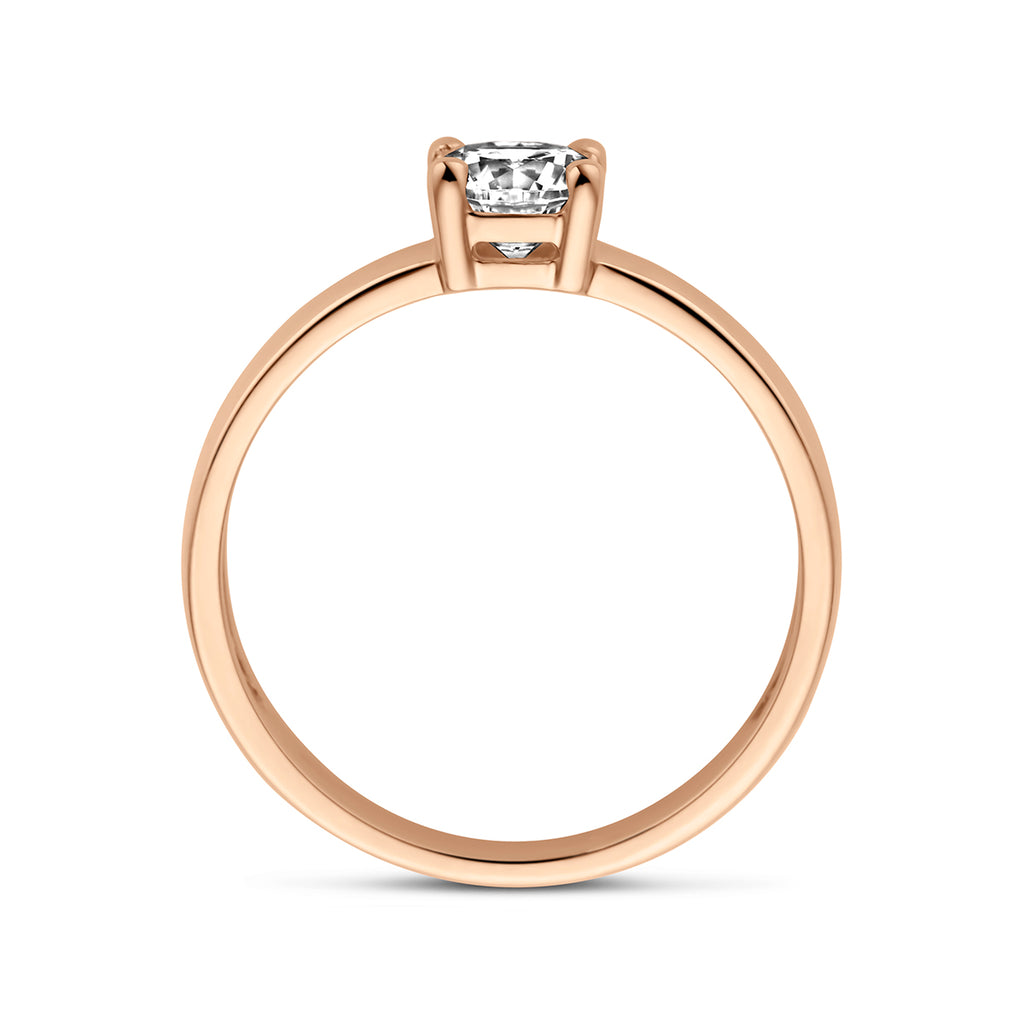 Ring zirkonia 14k roségoud