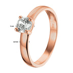 Ring zirkonia 14k roségoud