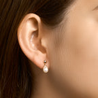 Oorhangers parel 14k roségoud