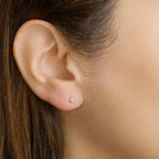 Oorknoppen zirkonia 14k roségoud